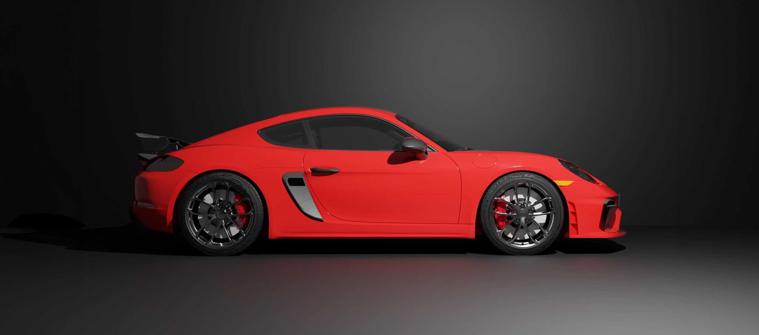 voiture rouge de profile