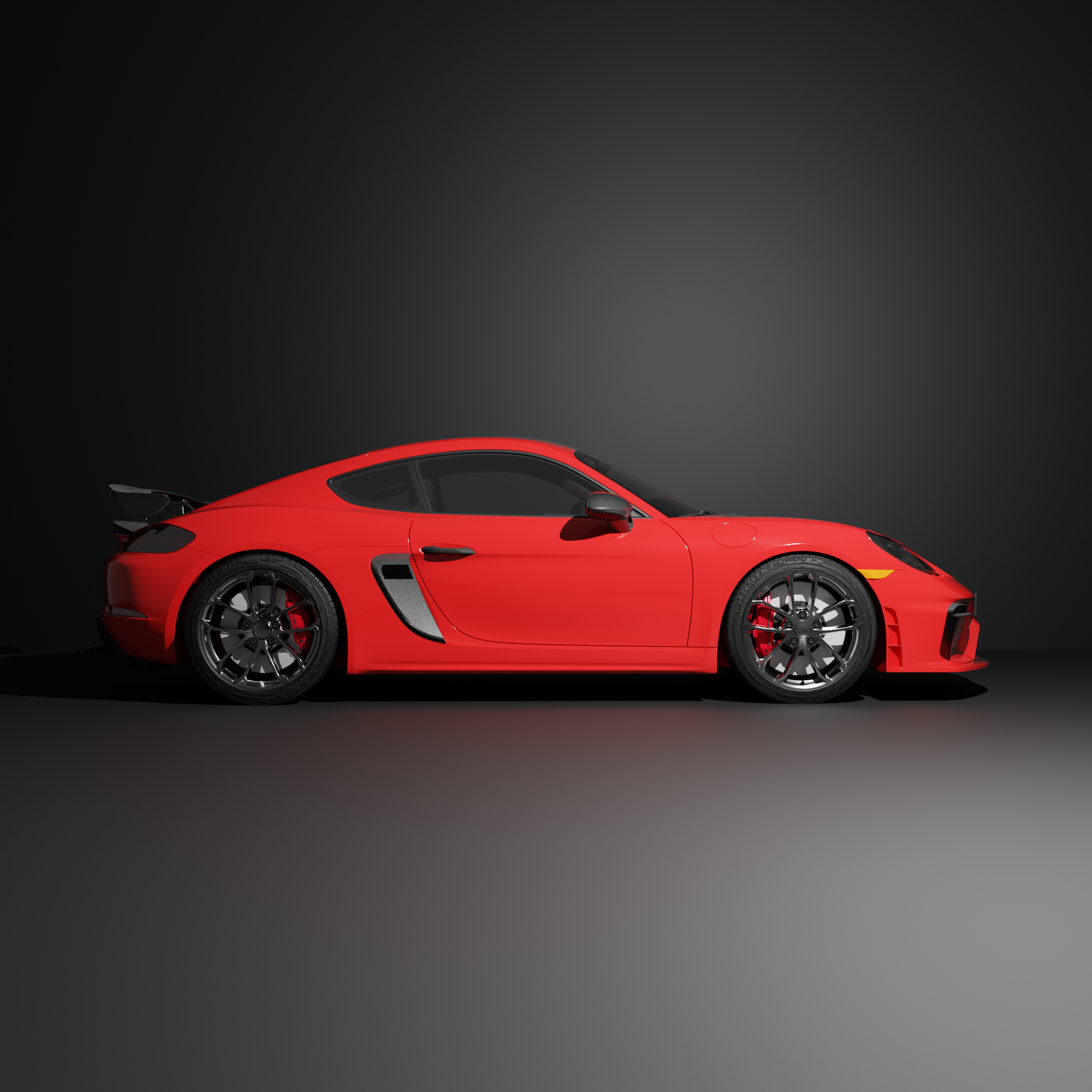 voiture rouge de profile